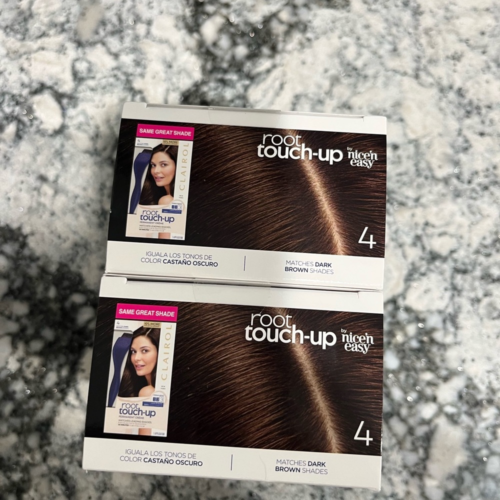 Hair color root touch up! Quick fix and easy to use. Great results! Dark brown.
